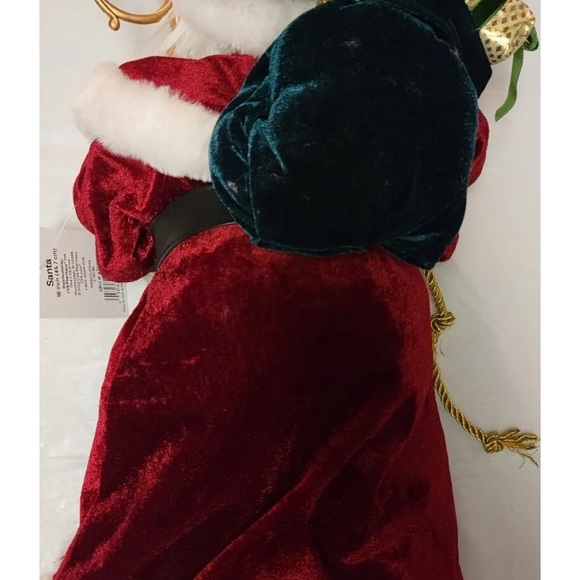 All 3 Merry Brite 18" Santa Figurine Holding Staff & Sack Country Farmhouse Doll - Picture 3 of 15